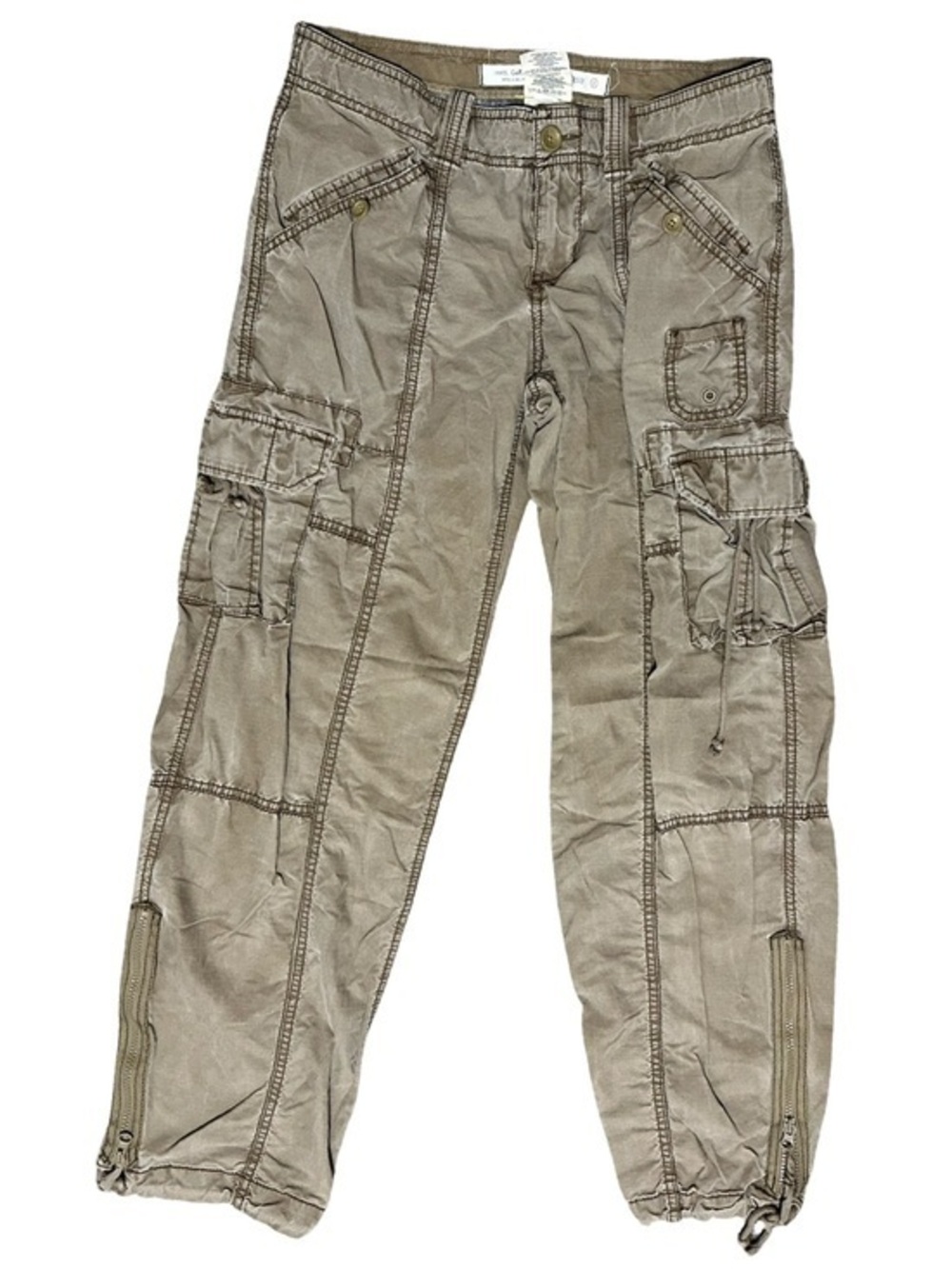 GAP Vintage Women’s Size 2 Army Fatigue Green Khaki Cargo Zip Bottom Pants